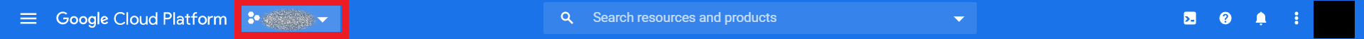 Select Project in Cloud Console